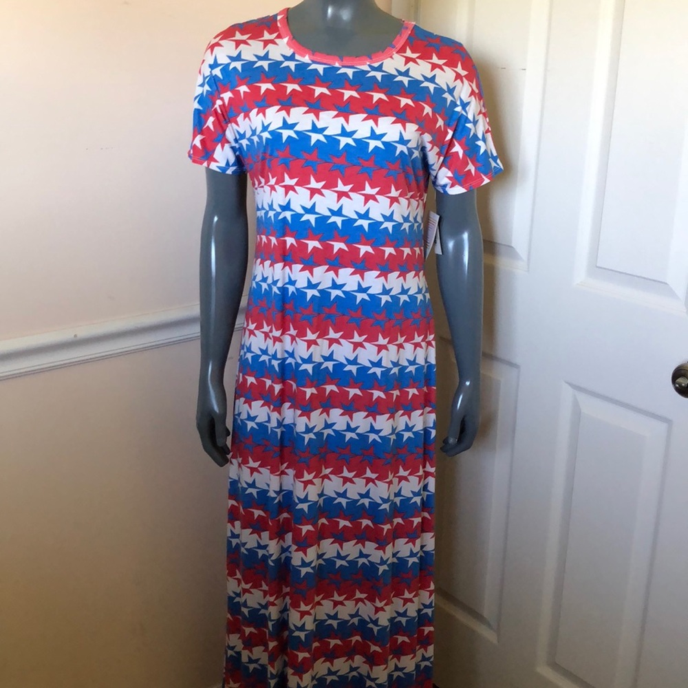 Stars print LuLaRoe maxi Maria dress small